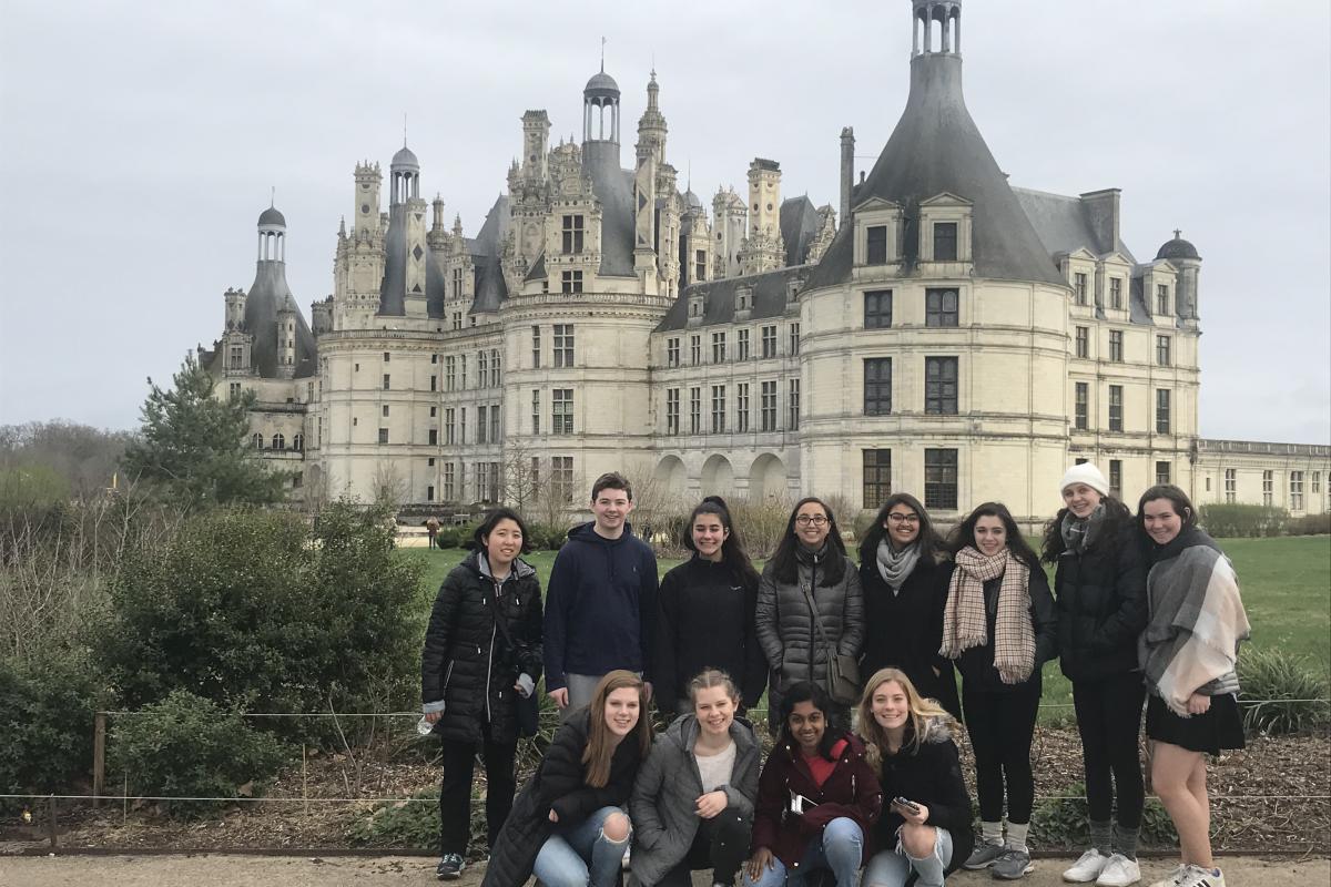 WA students visit the Chateau de Chambord in the Loire Valley in February 2020