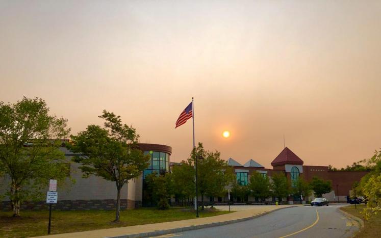 Sunrise over the Stony Brook School on September 16, 2020